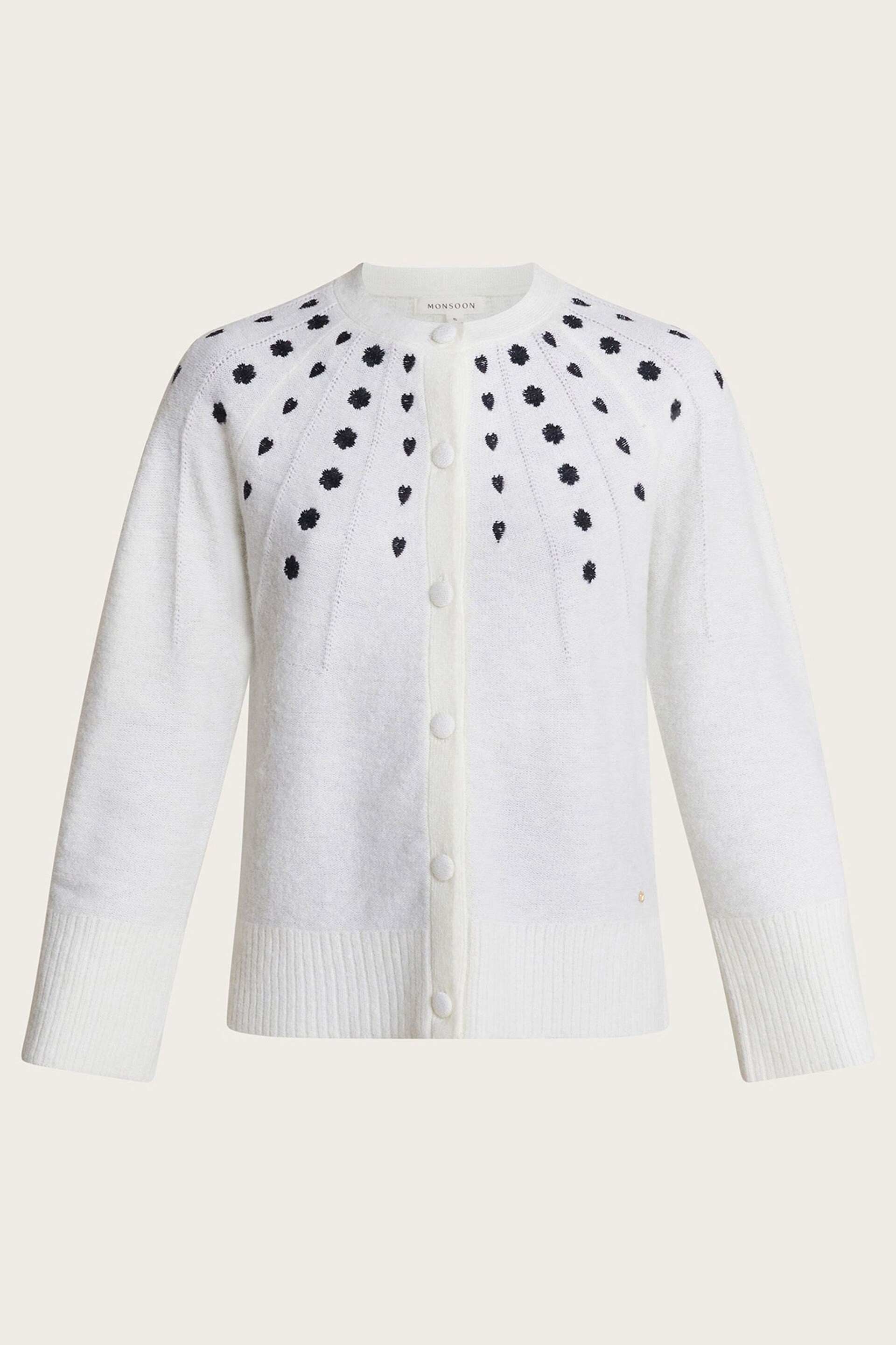 Monsoon White Embroidered Elle Cardigan - Image 5 of 5