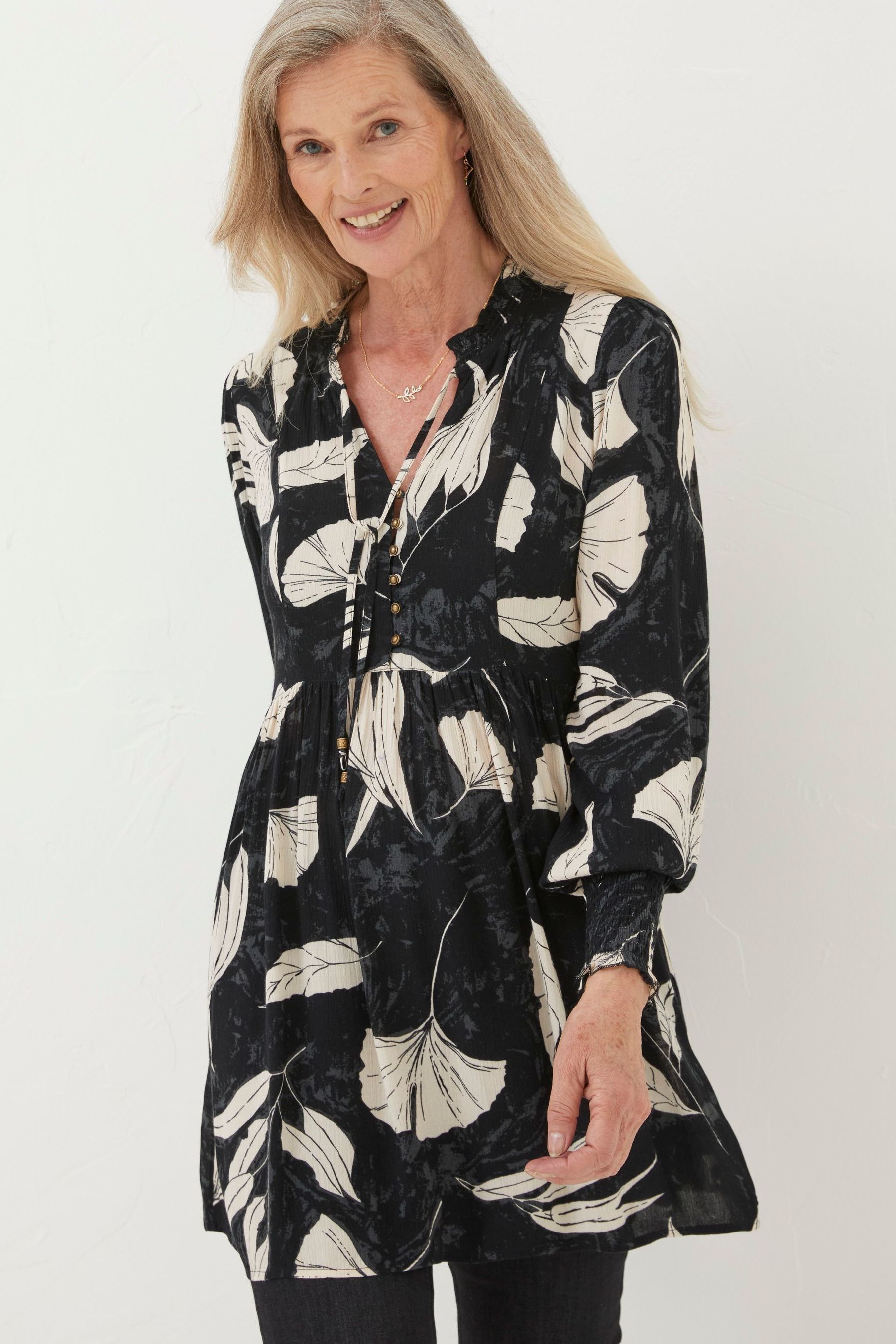 Buy FatFace Black Gerry Twilight Leaves Tunic Dress from Next Luxembourg