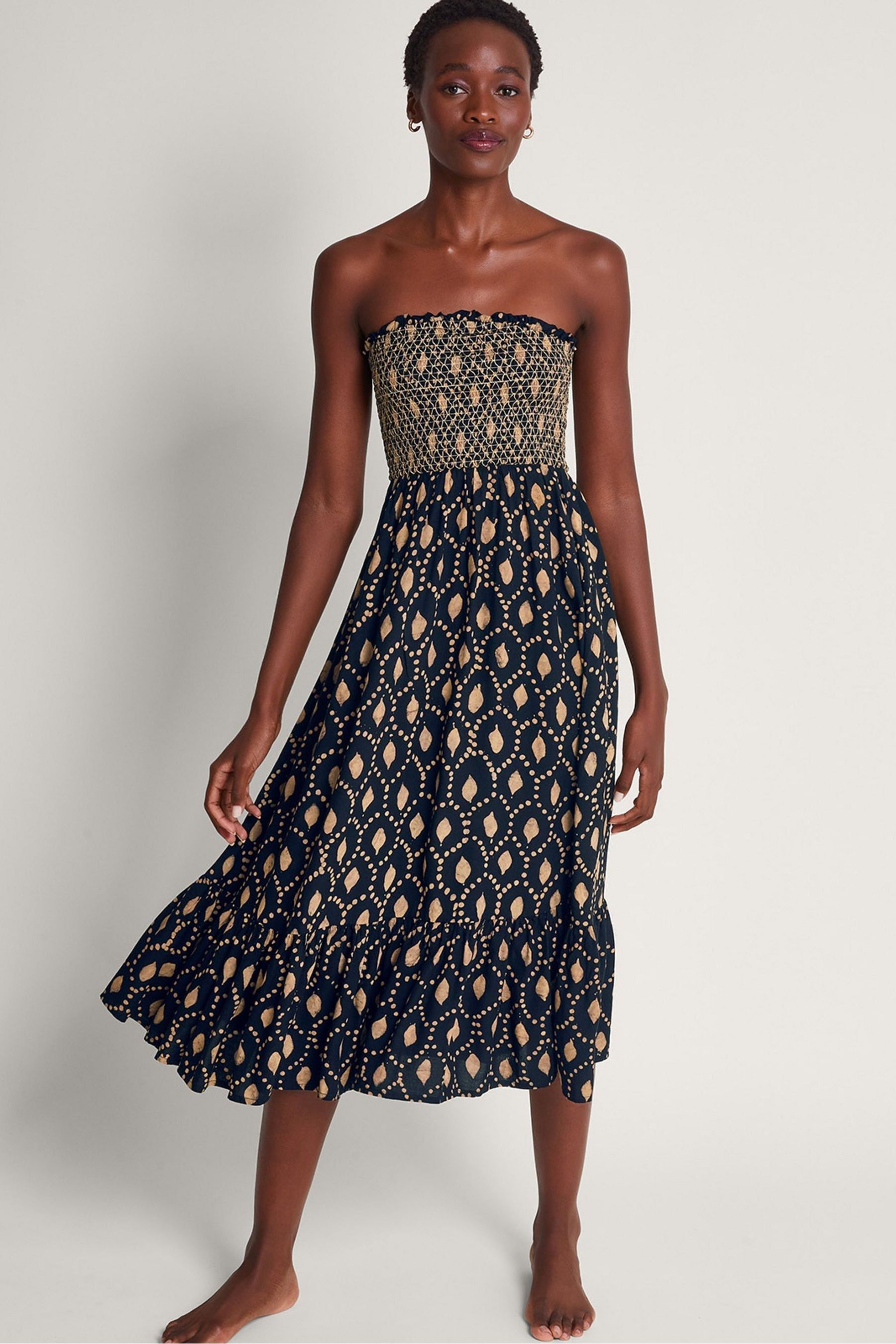 Buy Monsoon Black Batik Dye Rhea Dress from the Next UK online shop