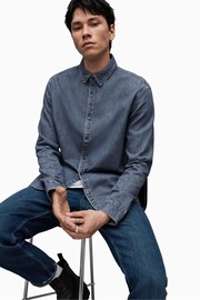 AllSaints Indigo Blue Washed Elm Shirt - Image 5 of 7