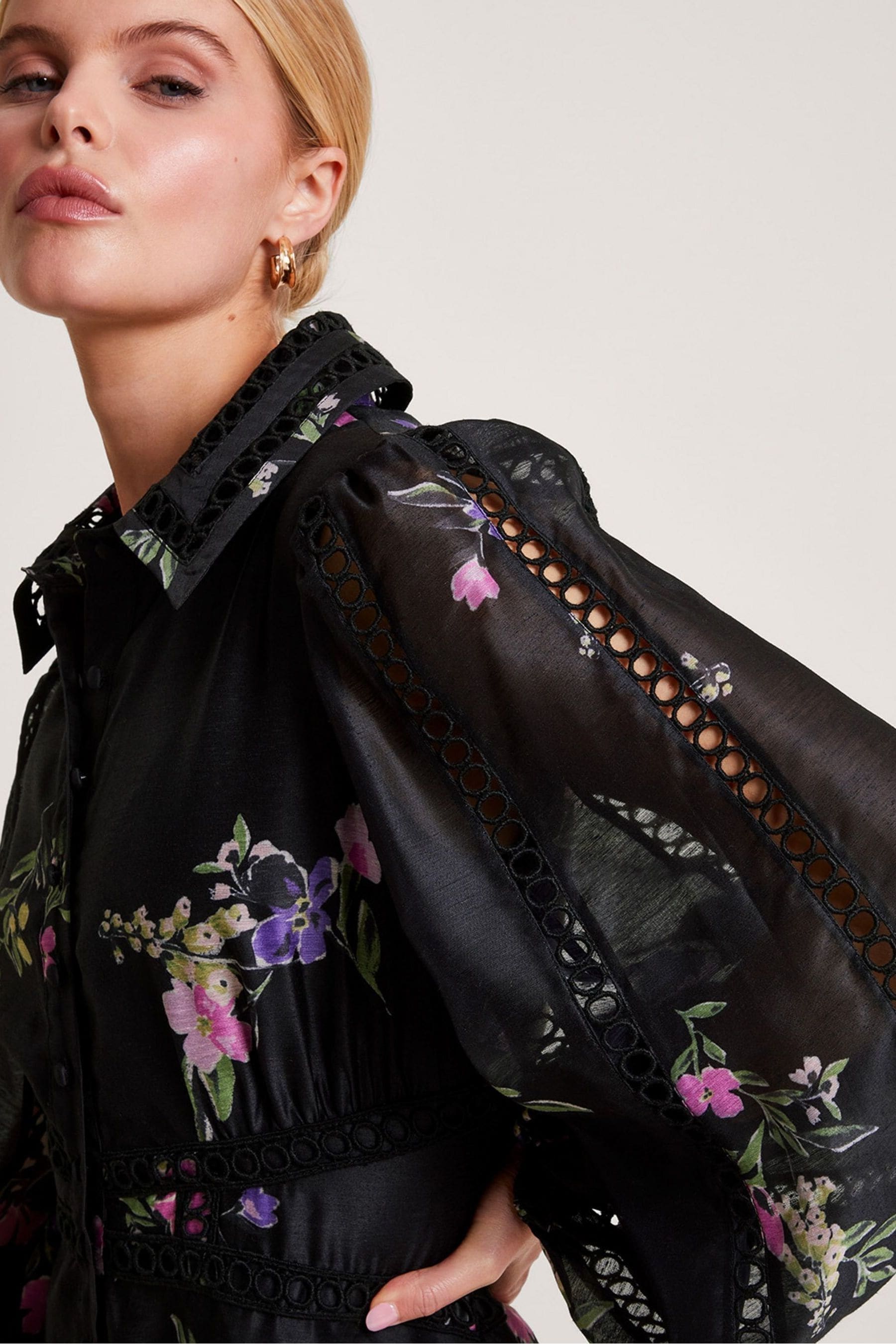 Buy Monsoon Black Floral Lizza Shirt Dress from Next United Arab Emirates
