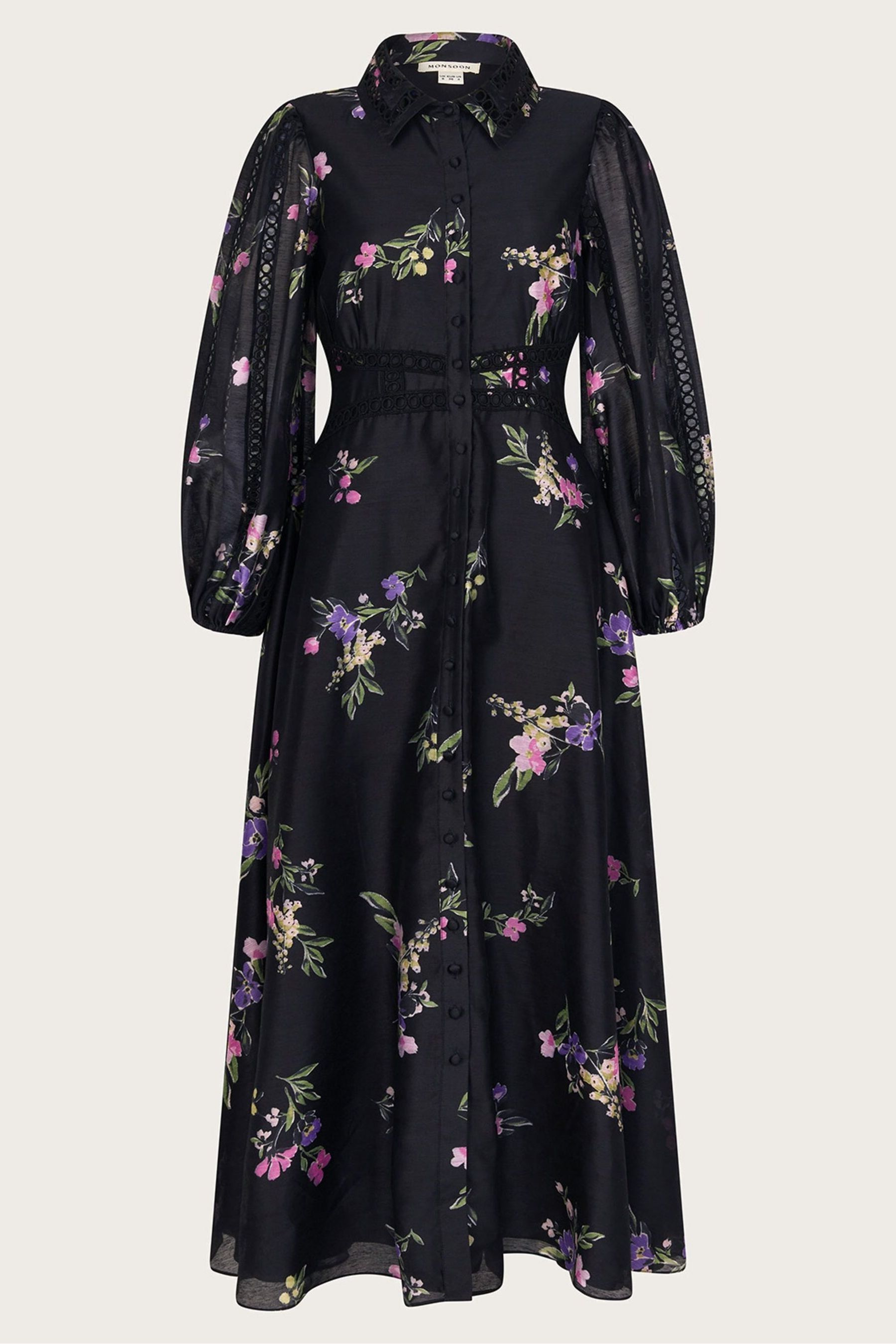 Buy Monsoon Black Floral Lizza Shirt Dress from Next United Arab Emirates