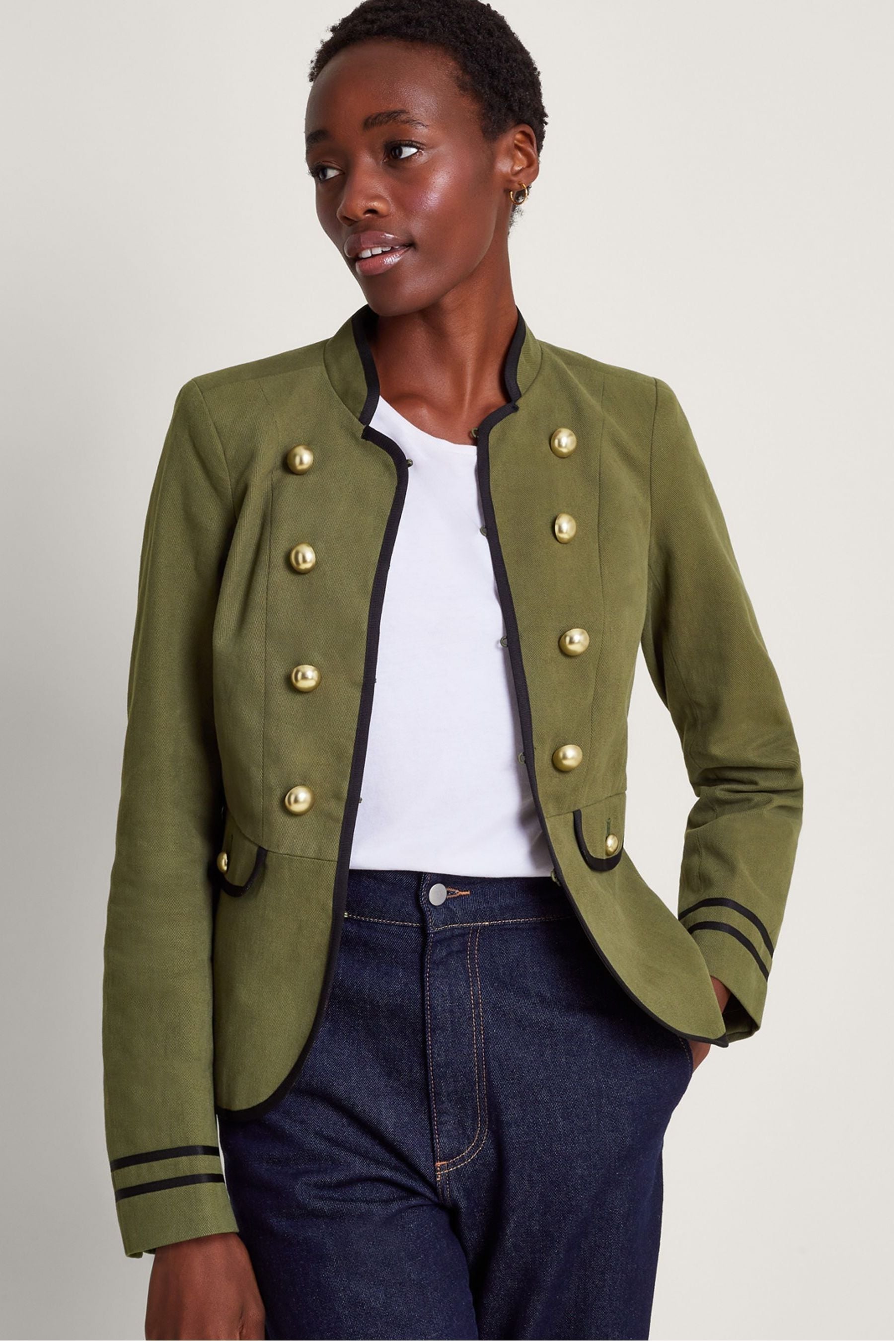 Buy Monsoon Blue Megan Military Jacket from Next Luxembourg