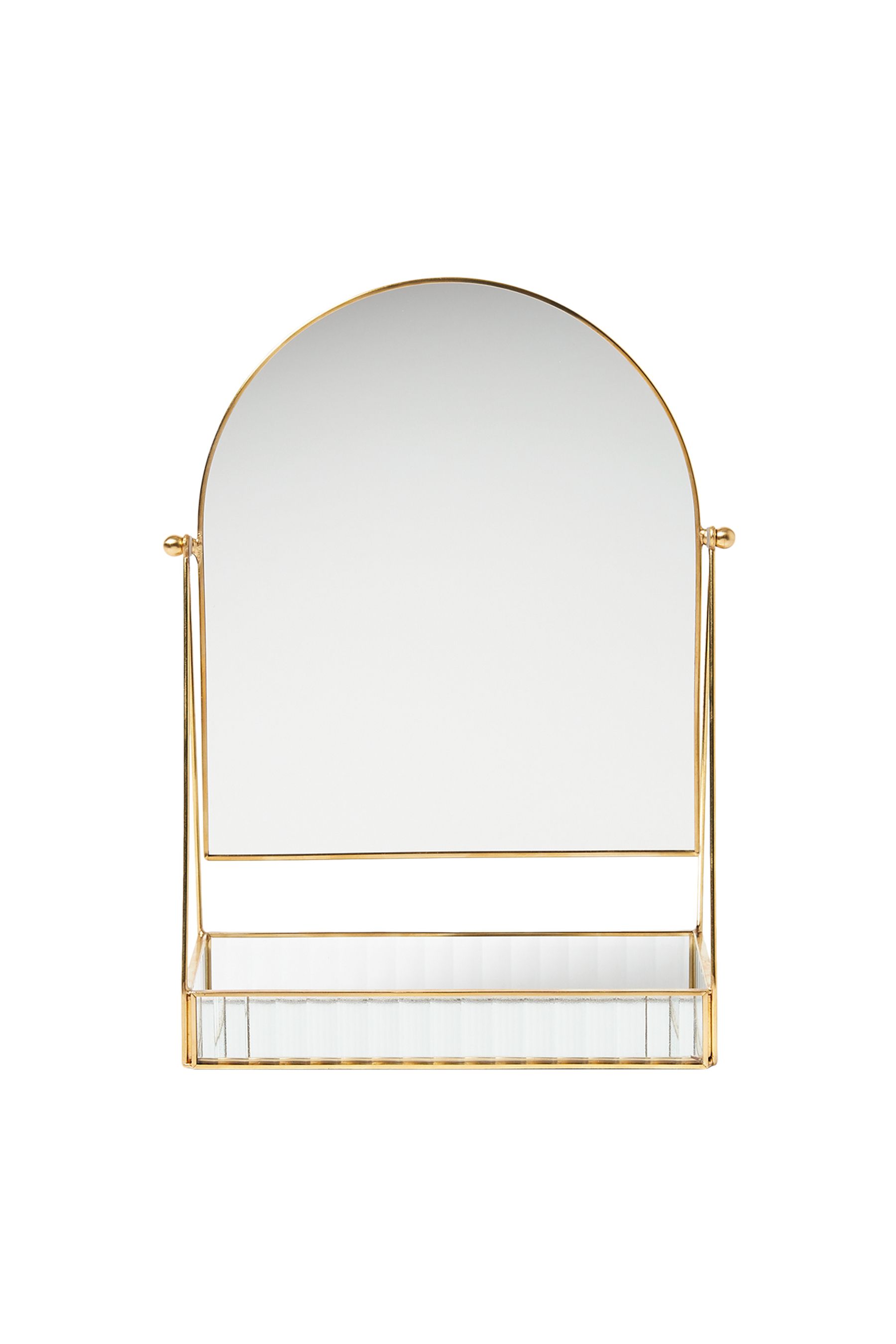 Oliver Bonas Gold Loire Gold and Glass Dressing Table Mirror