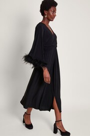 Monsoon Black Feather Pip Maxi Dress - Image 1 of 5