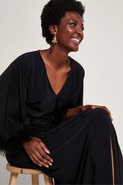 Monsoon Black Feather Pip Maxi Dress - Image 4 of 5