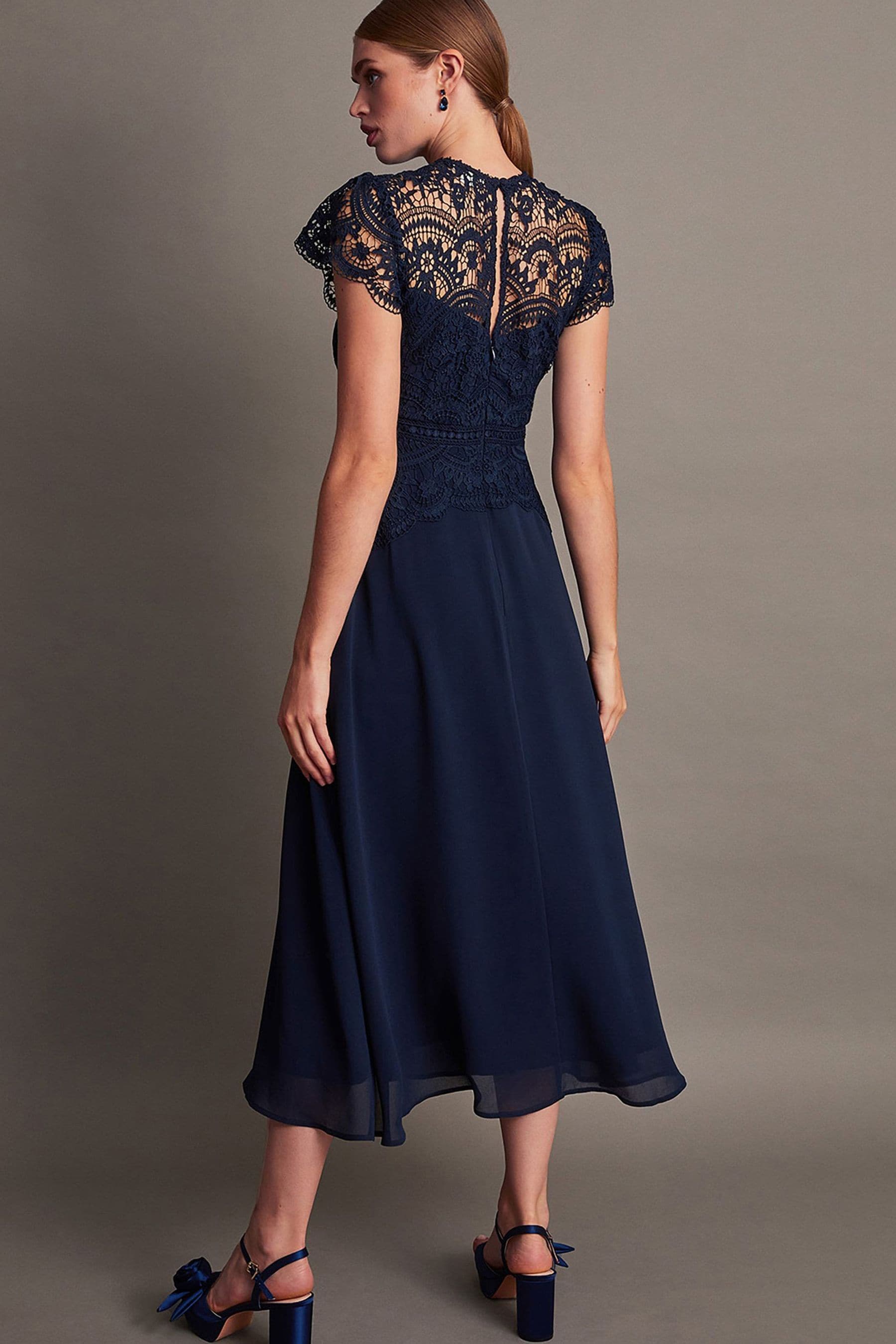 Monsoon blue lace dress hotsell