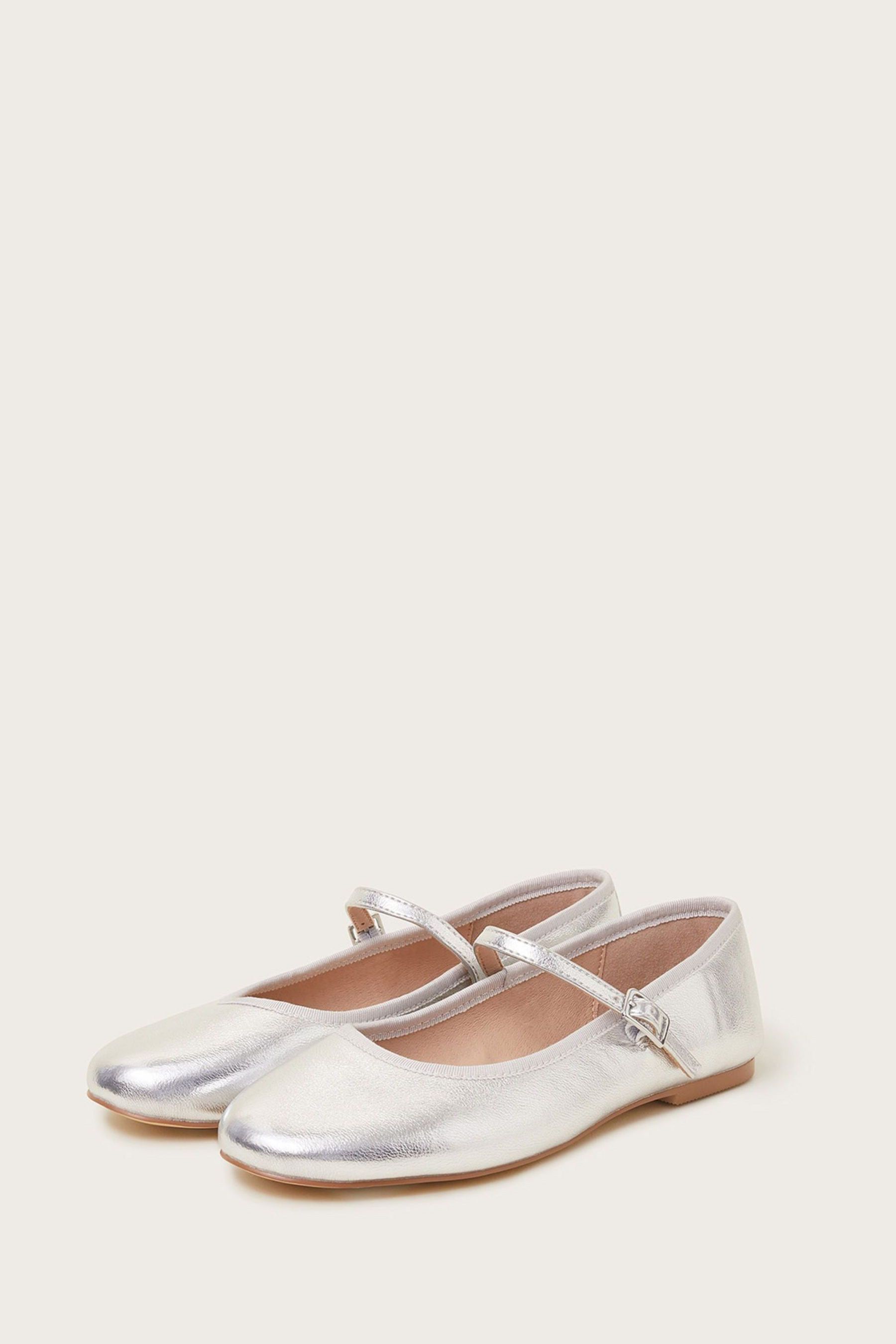 Buy Monsoon Silver Plain Ballet Flats from Next Luxembourg
