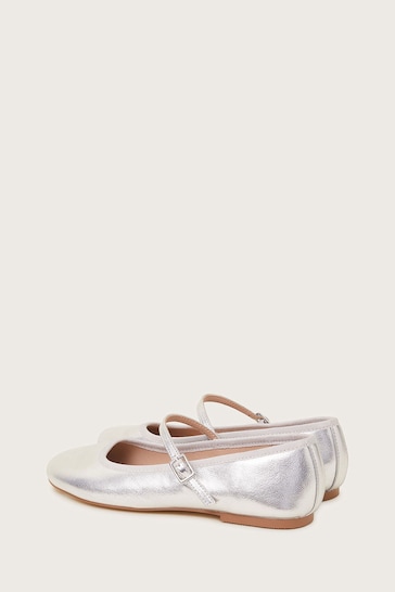 Monsoon Silver Plain Ballet Flats