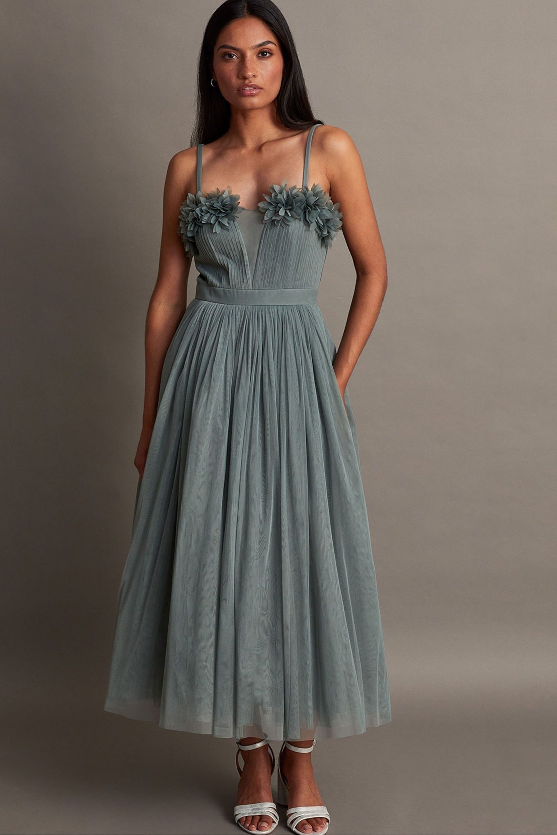 Monsoon blue bridesmaid dress outlet