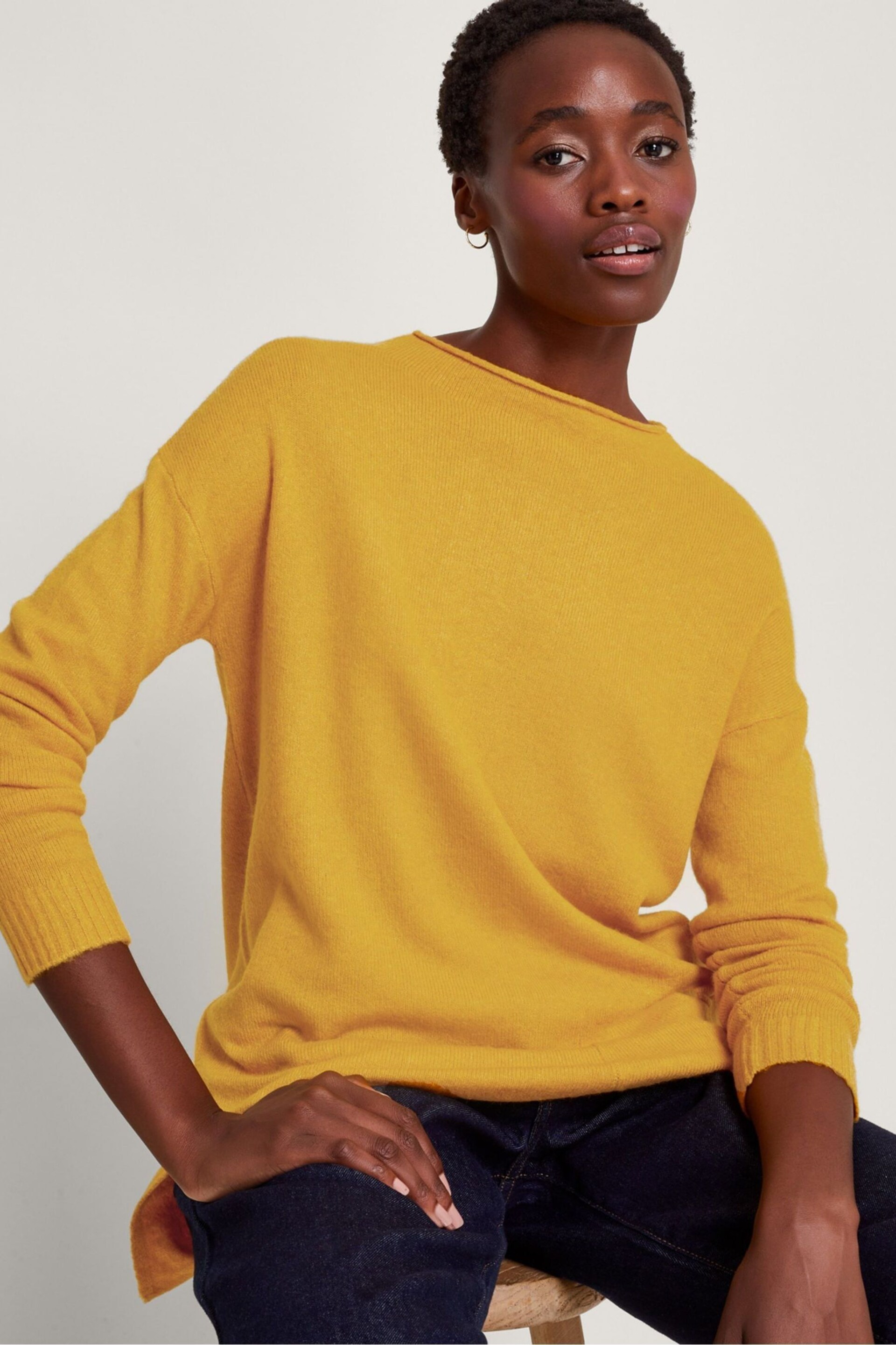 Monsoon Yellow Pia Pocket Jumper - Image 4 of 5