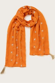 Monsoon Orange Embellished Lightweight Scarf - Image 1 of 3