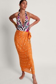 Monsoon Orange Embellished Lightweight Scarf - Image 2 of 3