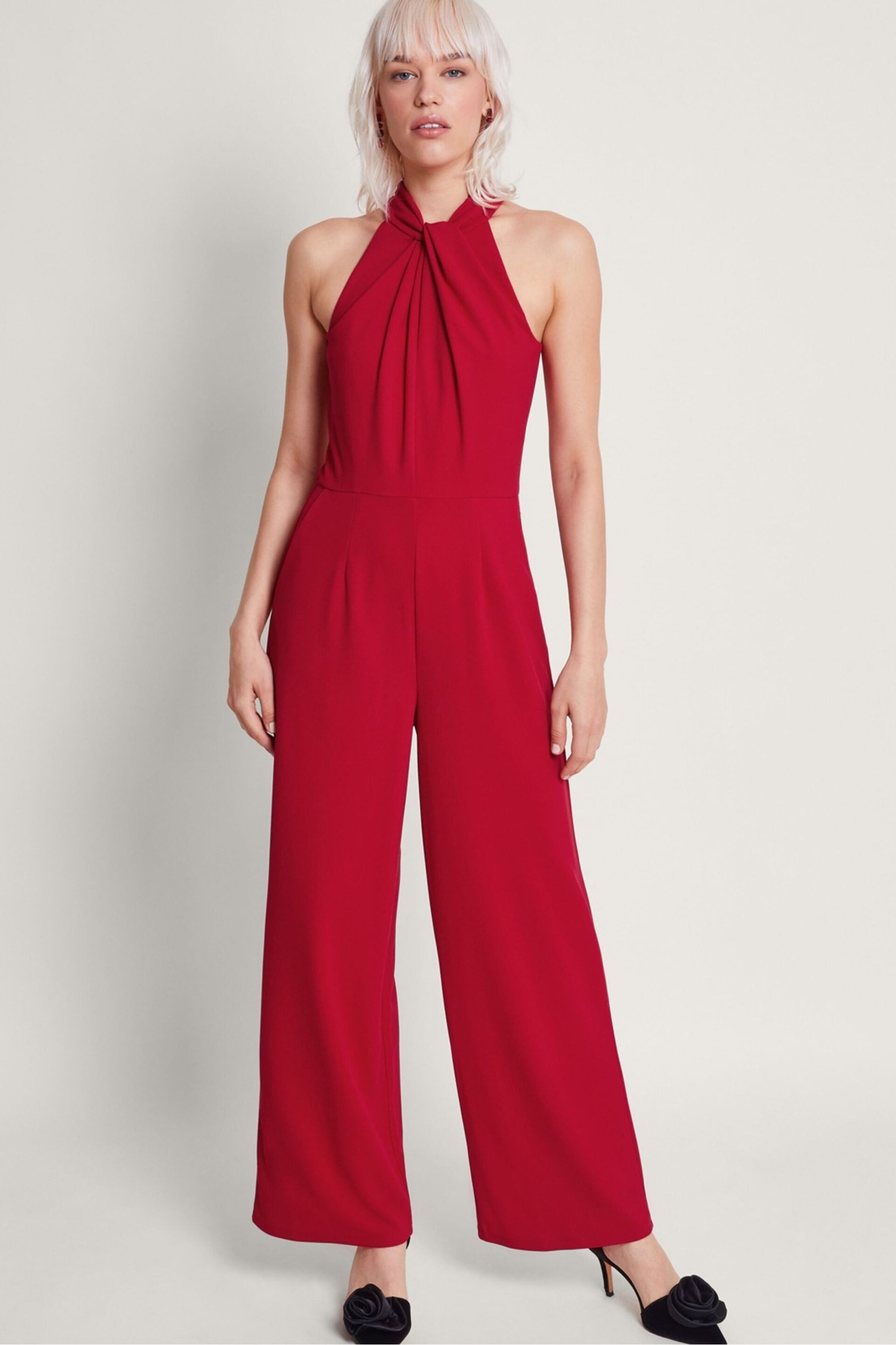 Monsoon Red Cam Cross-Over Jumpsuit - Image 1 of 5