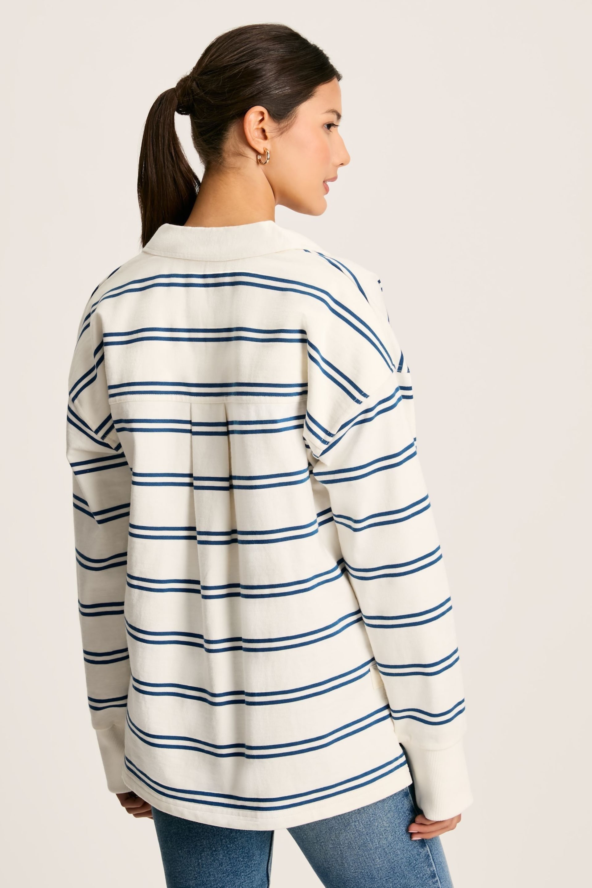 Joules Bayside Cream/Navy Cotton Deck Shirt - Image 2 of 7