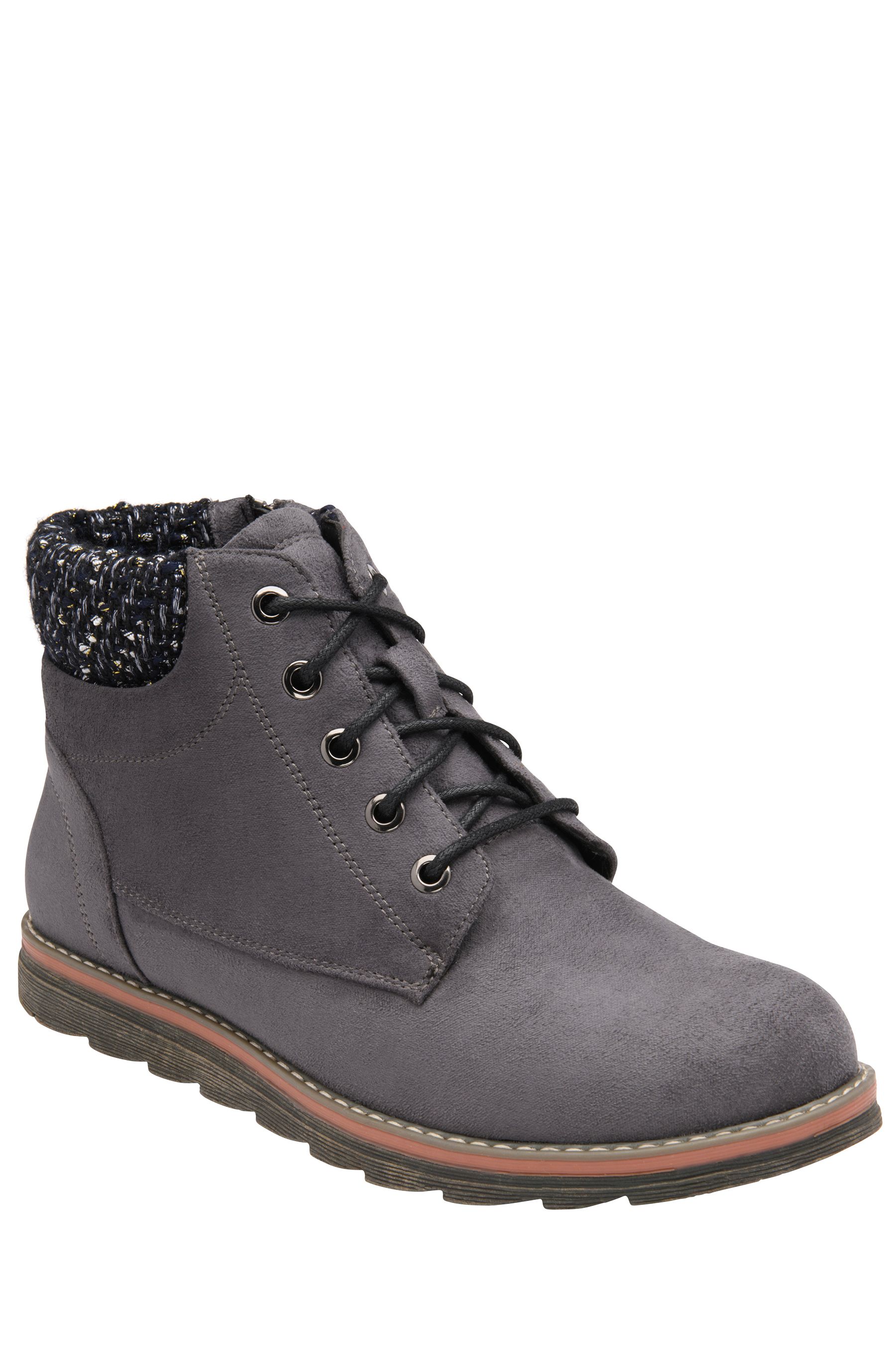 Grey lace up ankle sales boots