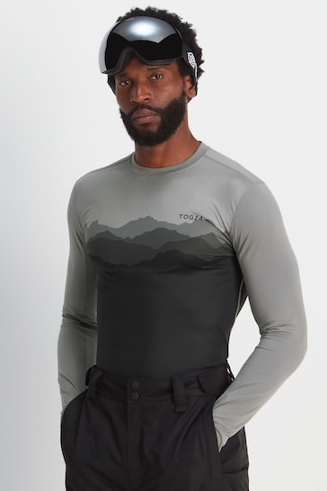 Tog 24 Charcoal Grey Snowdon Thermal Zip Neck Saga T-Shirt