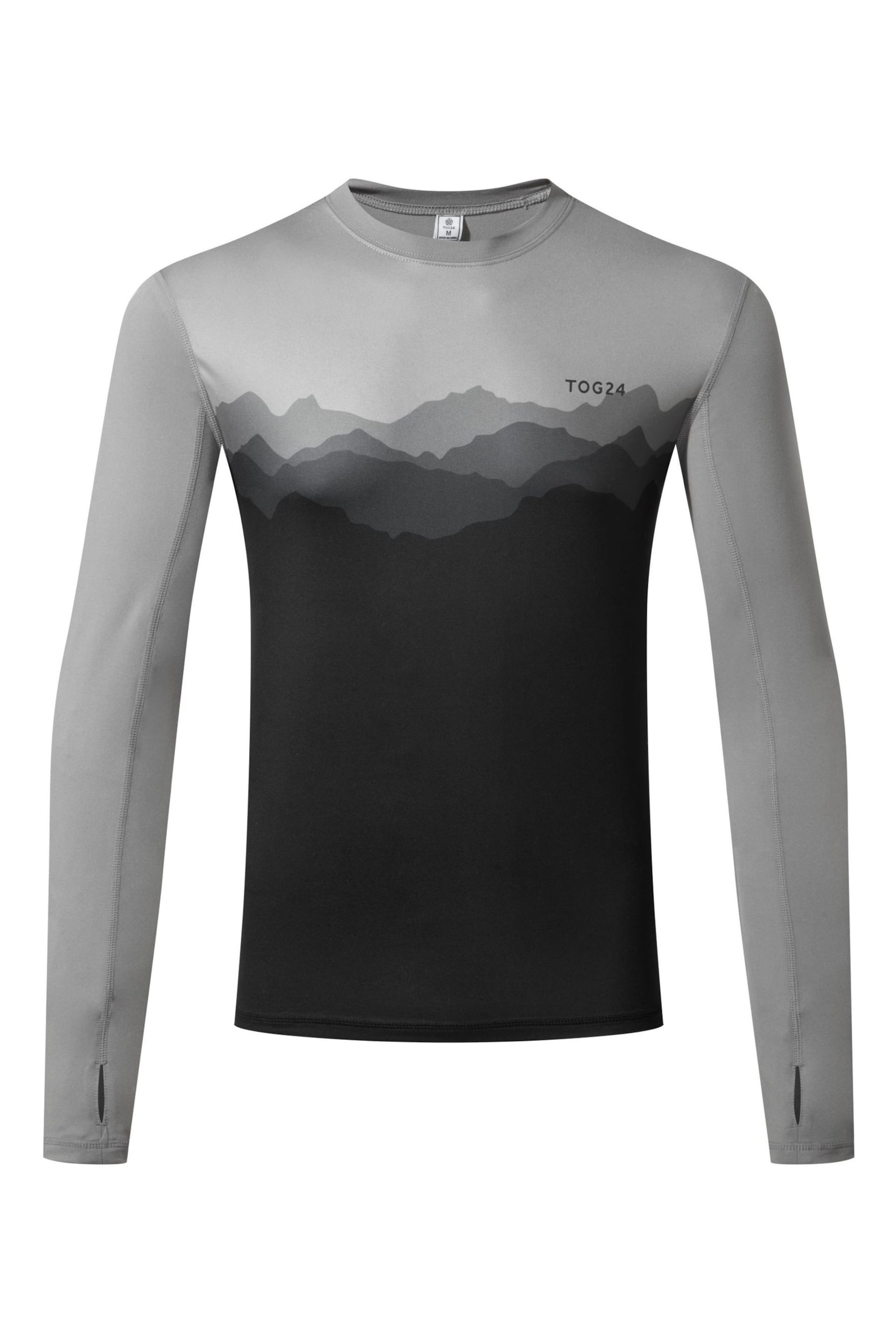 Tog 24 Charcoal Grey Snowdon Thermal Zip Neck Saga T-Shirt - Image 7 of 8