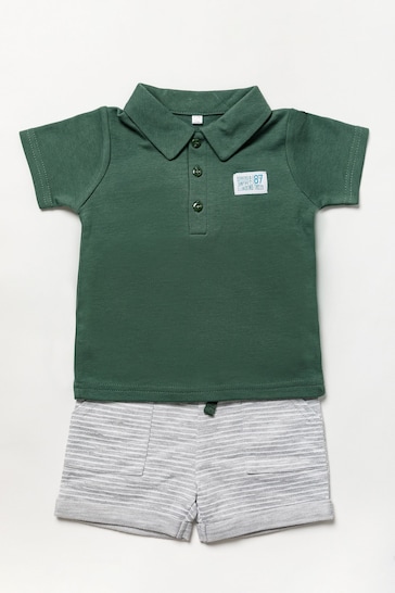 Buy Lily & Jack Grey Cotton Blend Polo Top and Shorts Outfit Set from ...