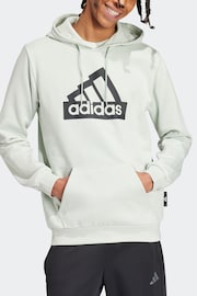 adidas Green Modern Essentials Graphic Hoodie - Image 6 of 7