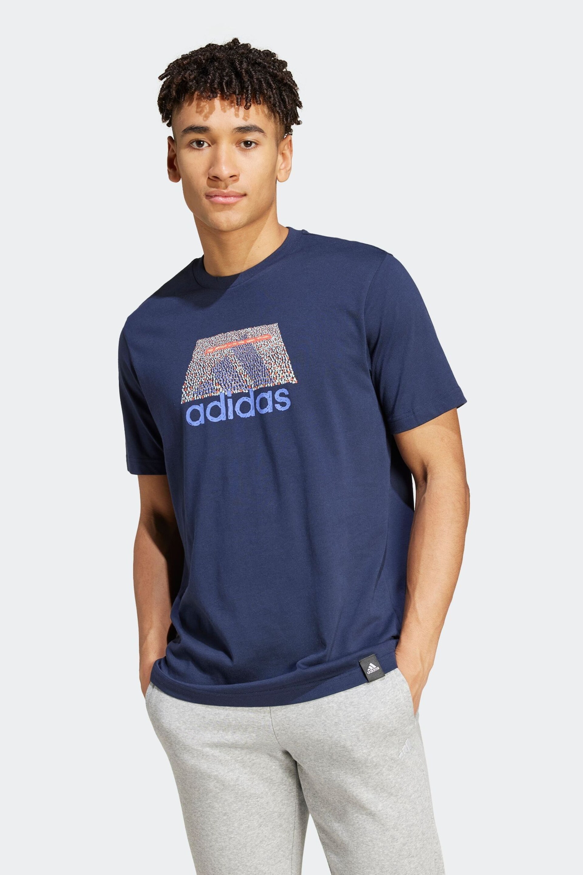 adidas Blue Codes Graphic T-Shirt - Image 3 of 7