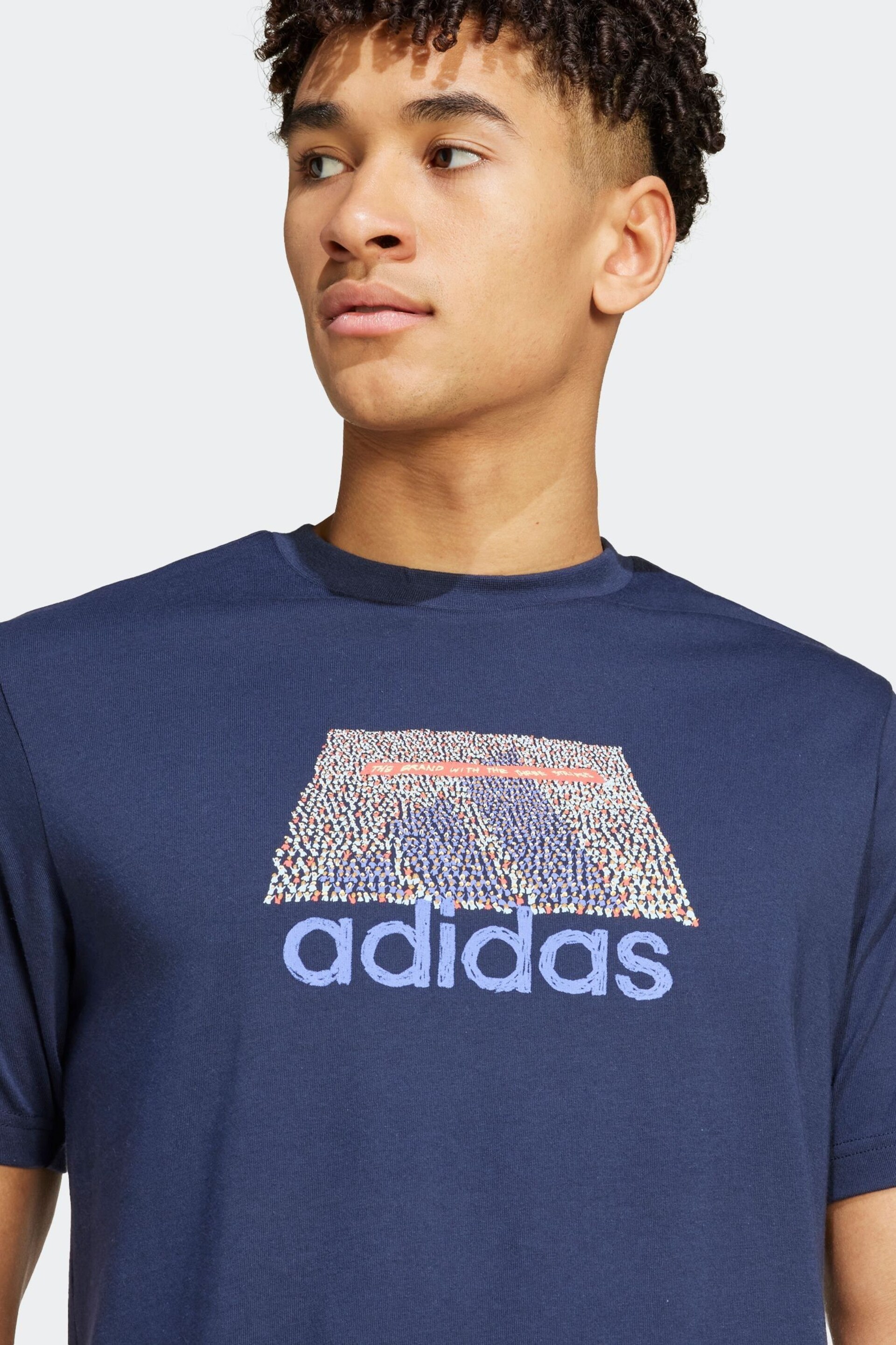 adidas Blue Codes Graphic T-Shirt - Image 5 of 7