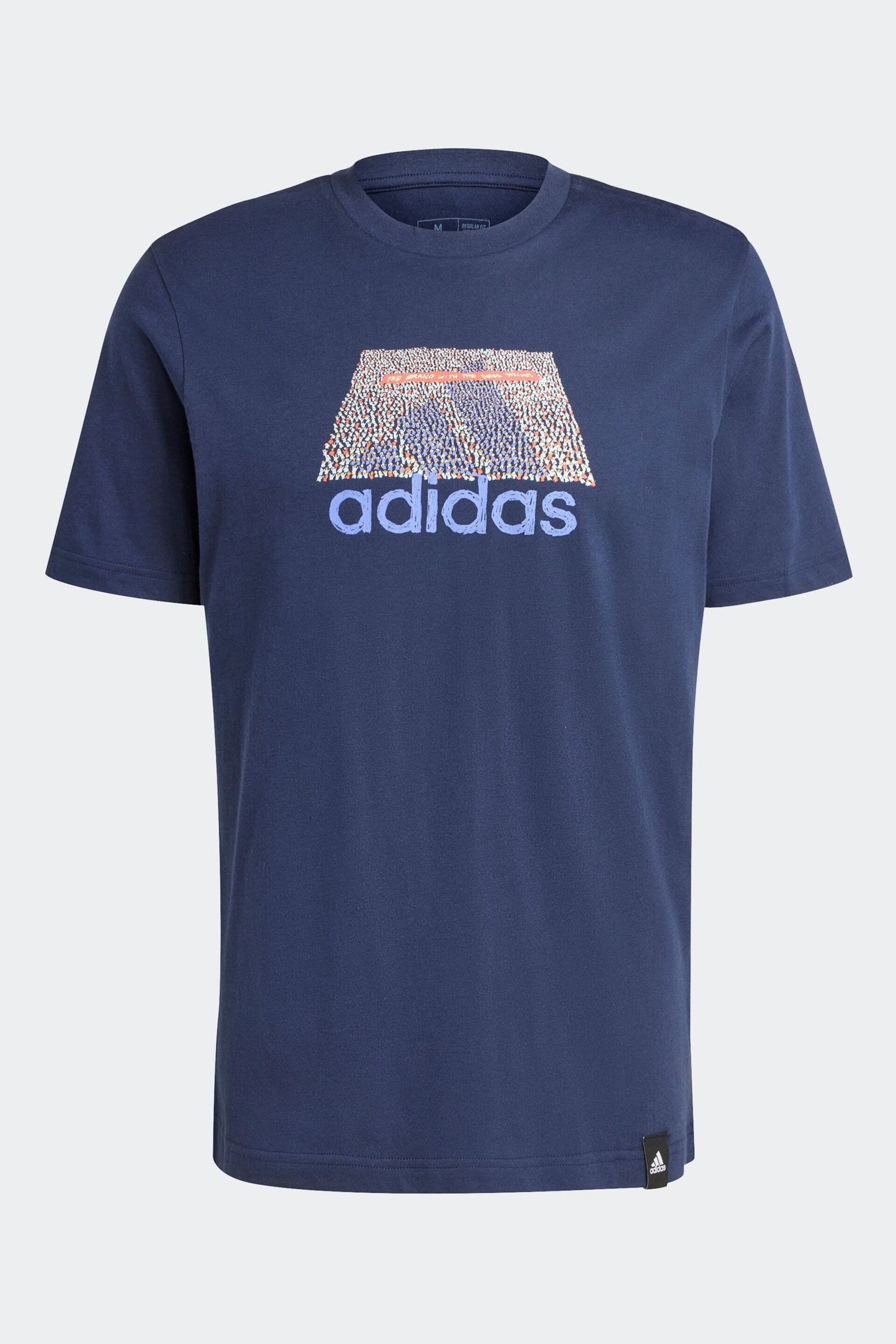 adidas Blue Codes Graphic T-Shirt - Image 7 of 7