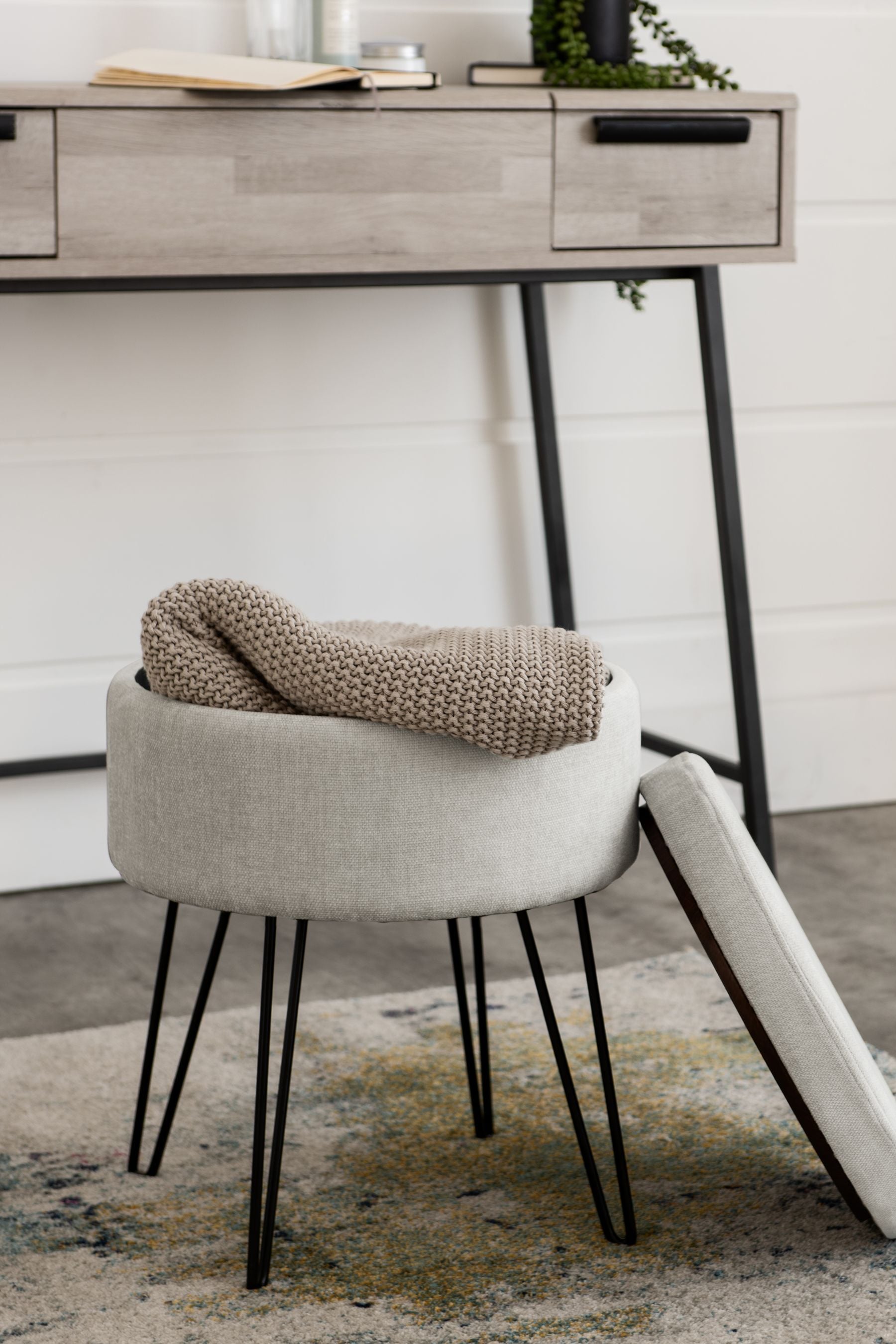 Cream deals footstool next