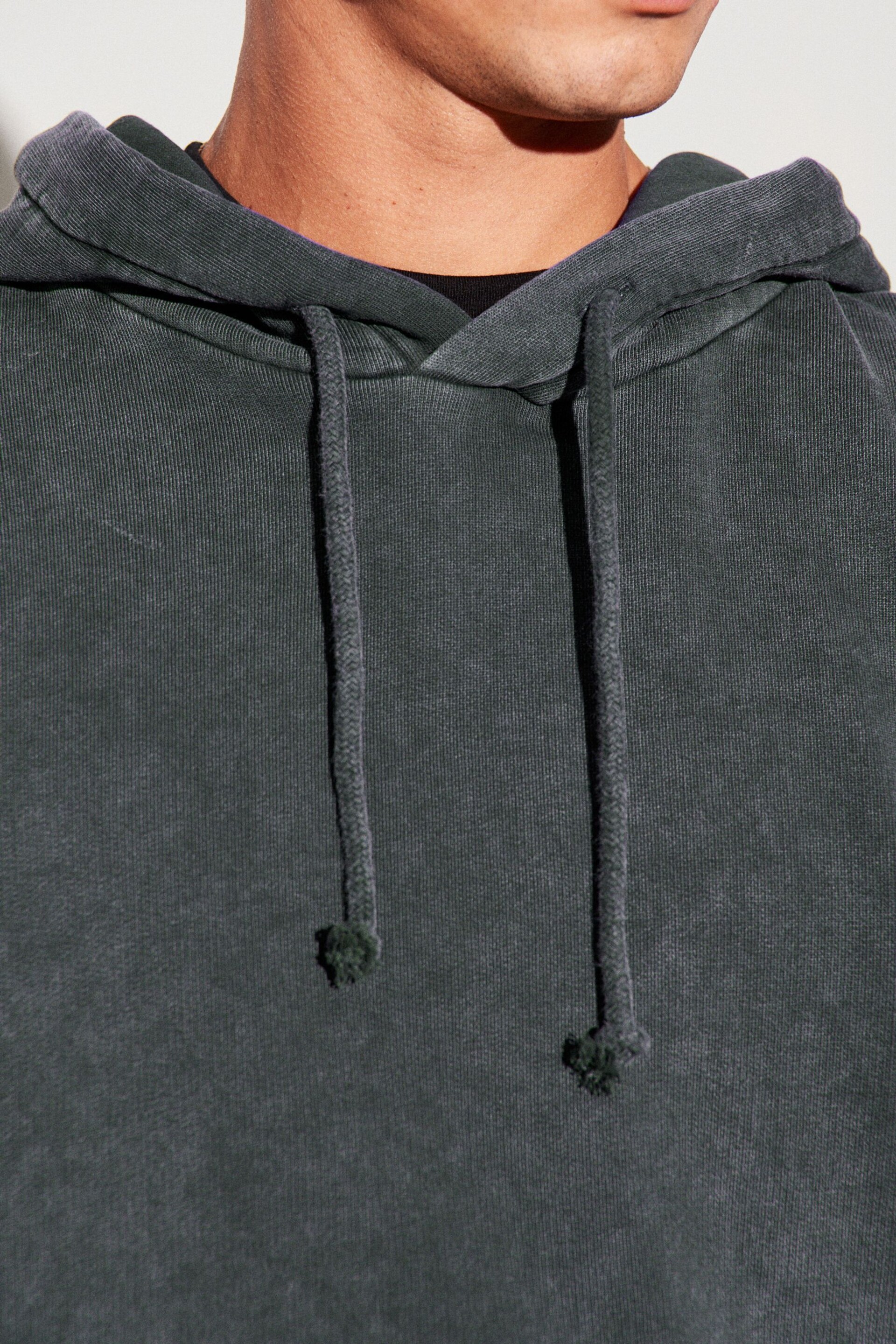 Charcoal Grey Garment Washed Hoodie - Image 4 of 8
