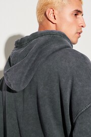 Charcoal Grey Garment Washed Hoodie - Image 5 of 8