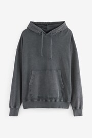 Charcoal Grey Garment Washed Hoodie - Image 6 of 8