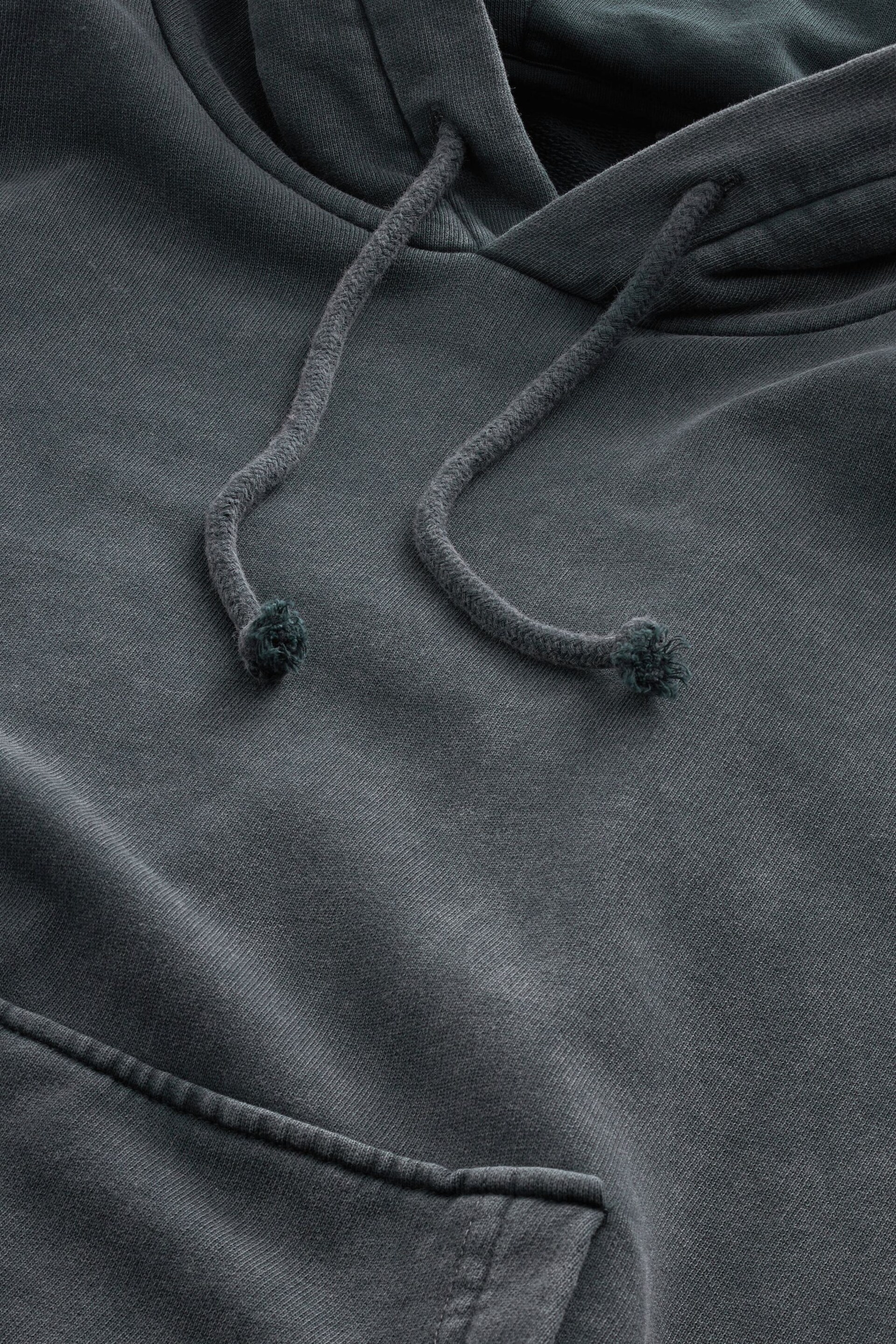 Charcoal Grey Garment Washed Hoodie - Image 7 of 8
