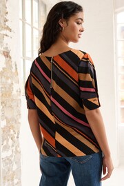 Multicolour Stripe Short Sleeve Blouse - Image 3 of 6