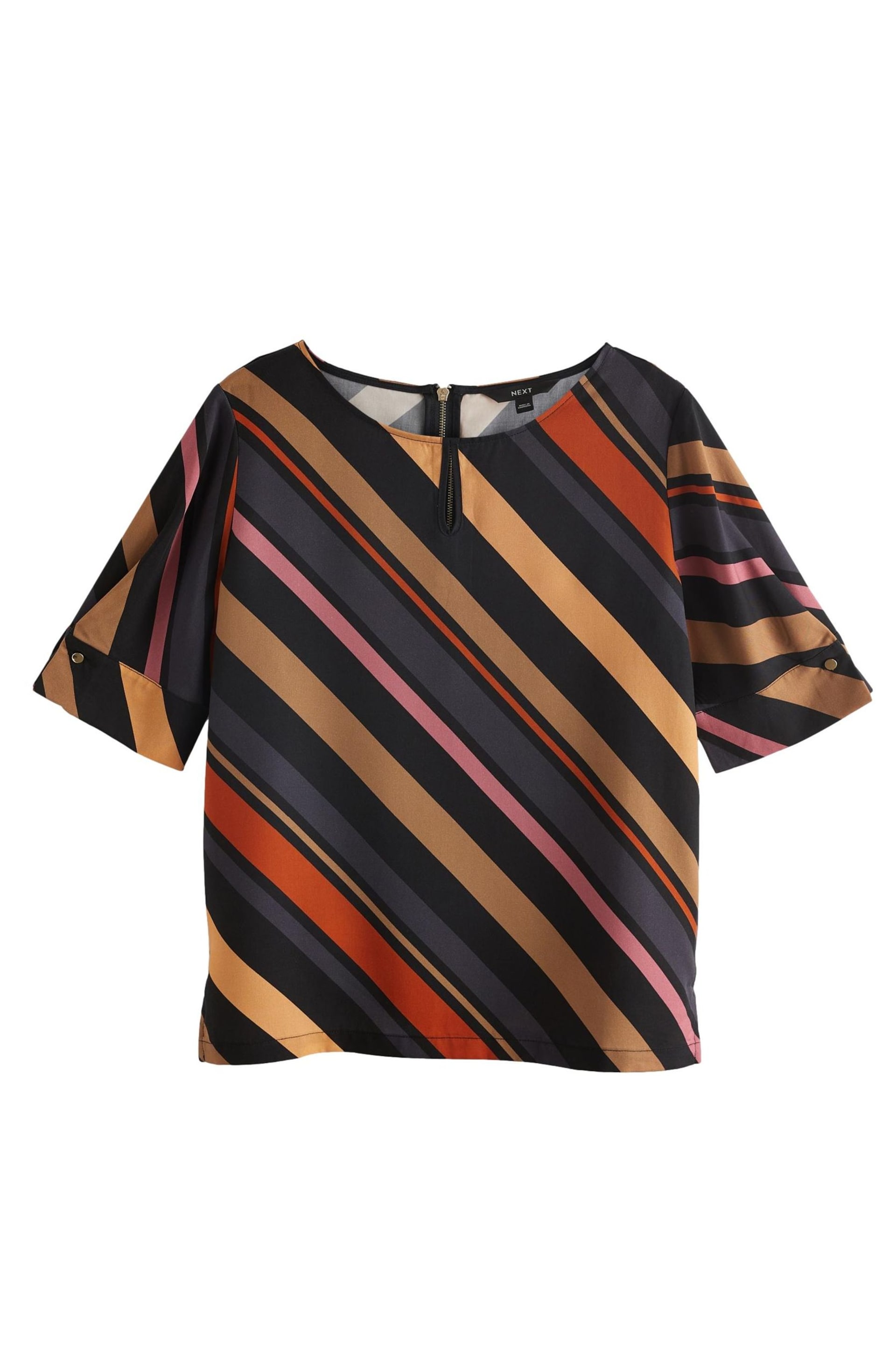 Multicolour Stripe Short Sleeve Blouse - Image 5 of 6