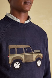 Joules 4x4 Navy Applique Crew Neck Jumper - Image 4 of 7