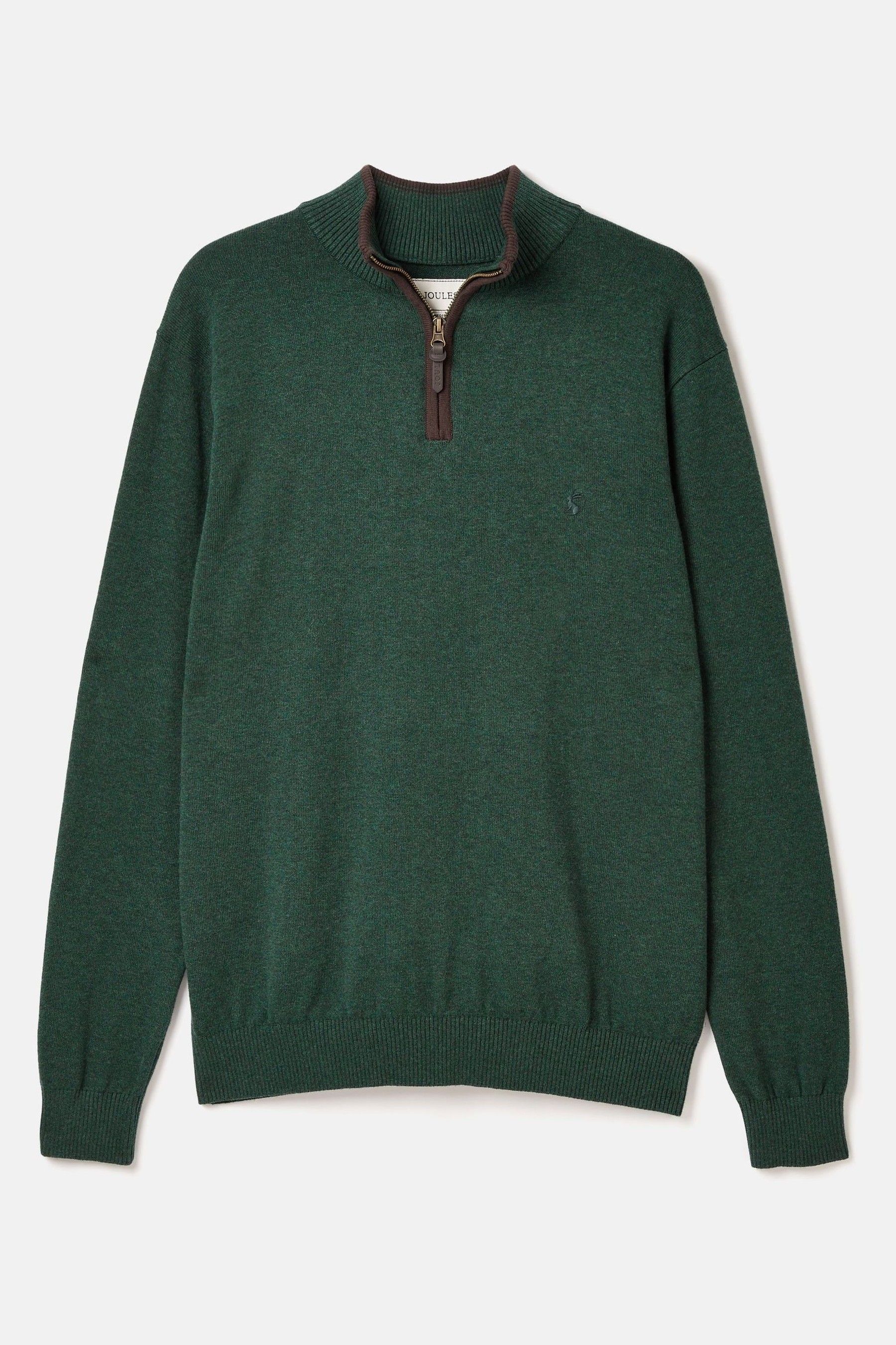 Buy Joules Hillside Dark Green Quarter Zip Knit Jumper from Next Luxembourg