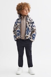 Reiss Ecru Multi Cadet Senior Relaxed Sherpa Zip-Through Jacket - Image 1 of 6