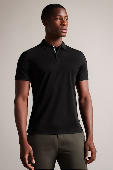 Buy Ted Baker Black Slim Zeiter Soft Touch Polo Shirt from the Next UK ...