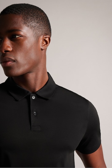Ted Baker Black Slim Zeiter Soft Touch Polo Shirt