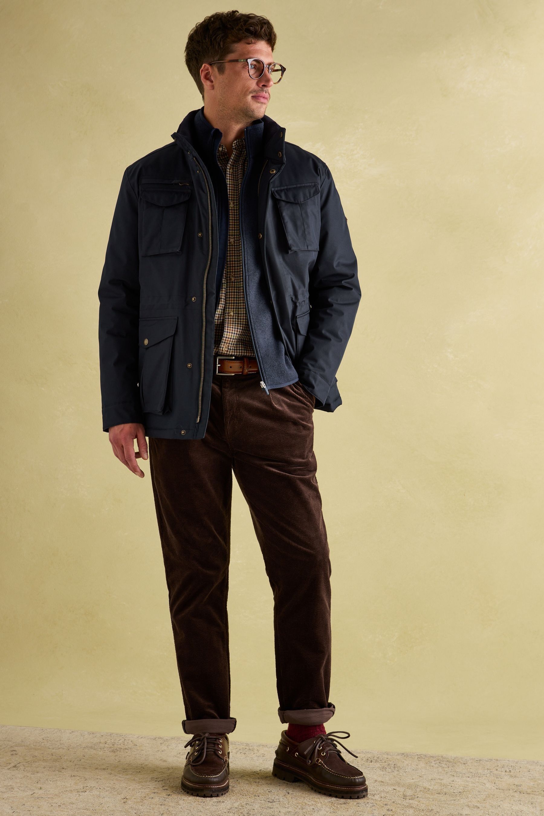 Buy Joules Beckett Navy Waterproof Field Coat With Packable Hood from Next United Arab Emirates