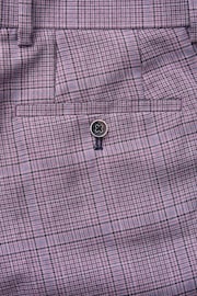 Pink Slim Fit Check Smart Trousers - Image 8 of 9