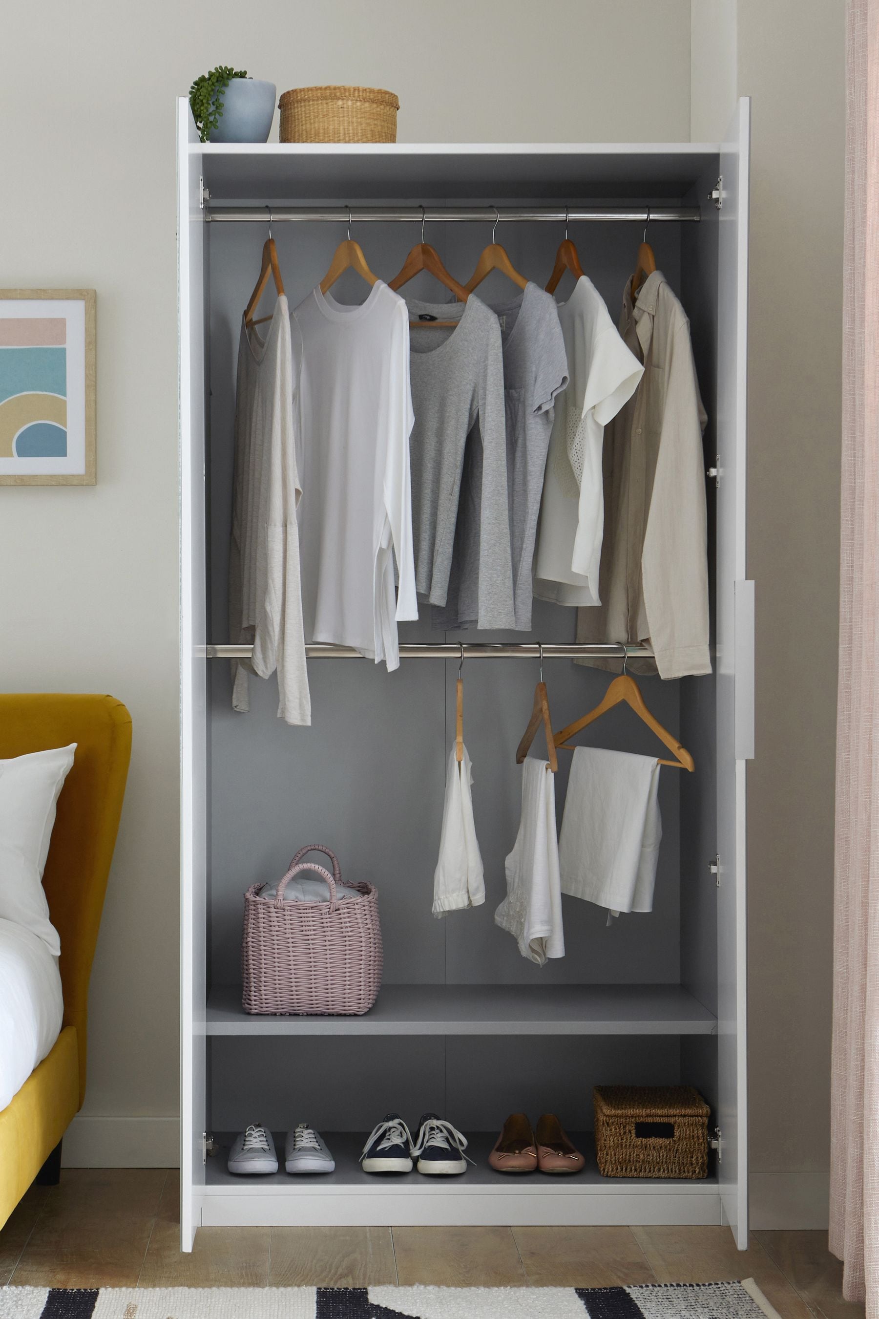 Wardrobe with hotsell two rails