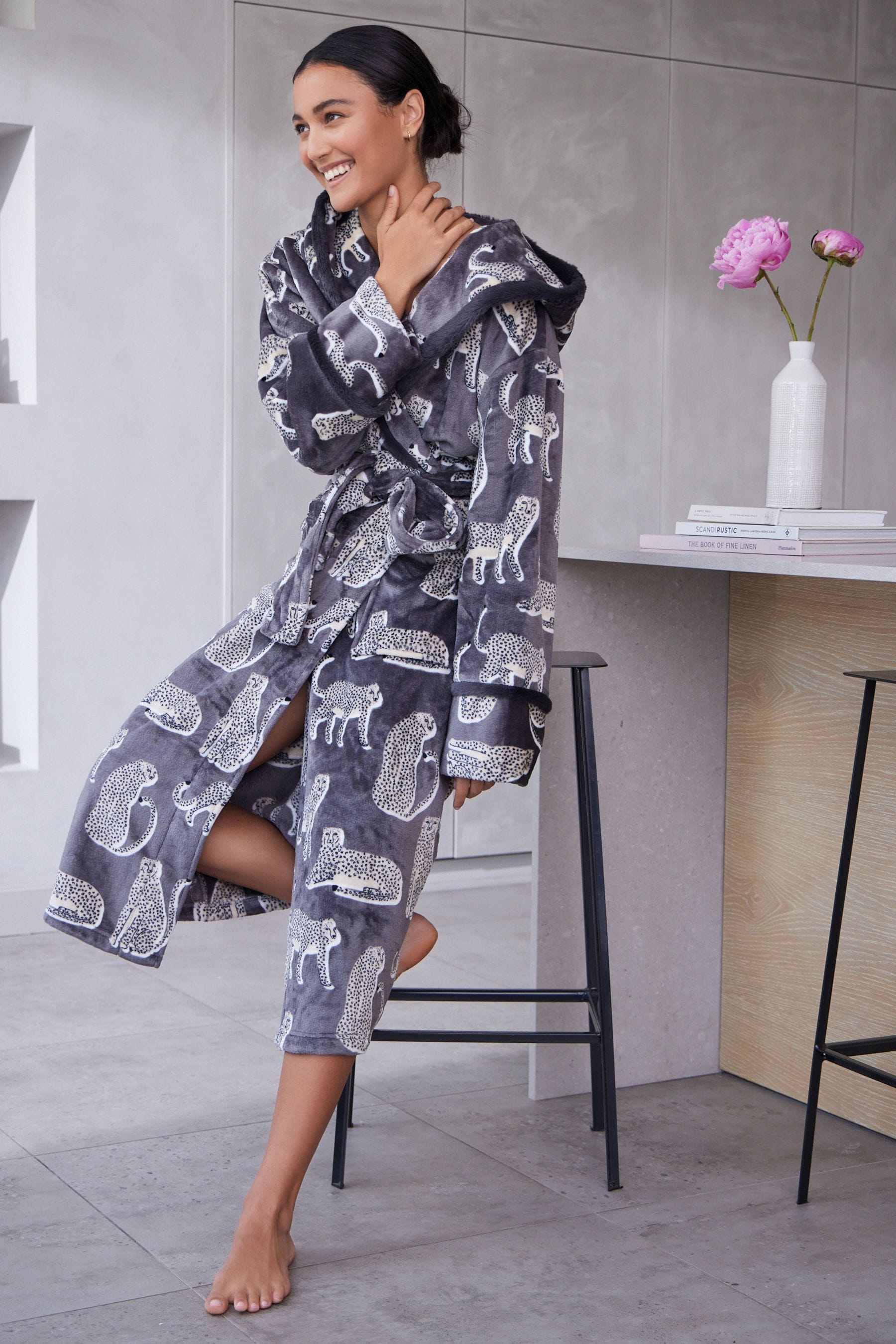 Grey silk dressing gown new arrivals