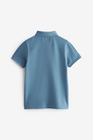 Mid Blue Short Sleeve Polo Shirt (3-16yrs)