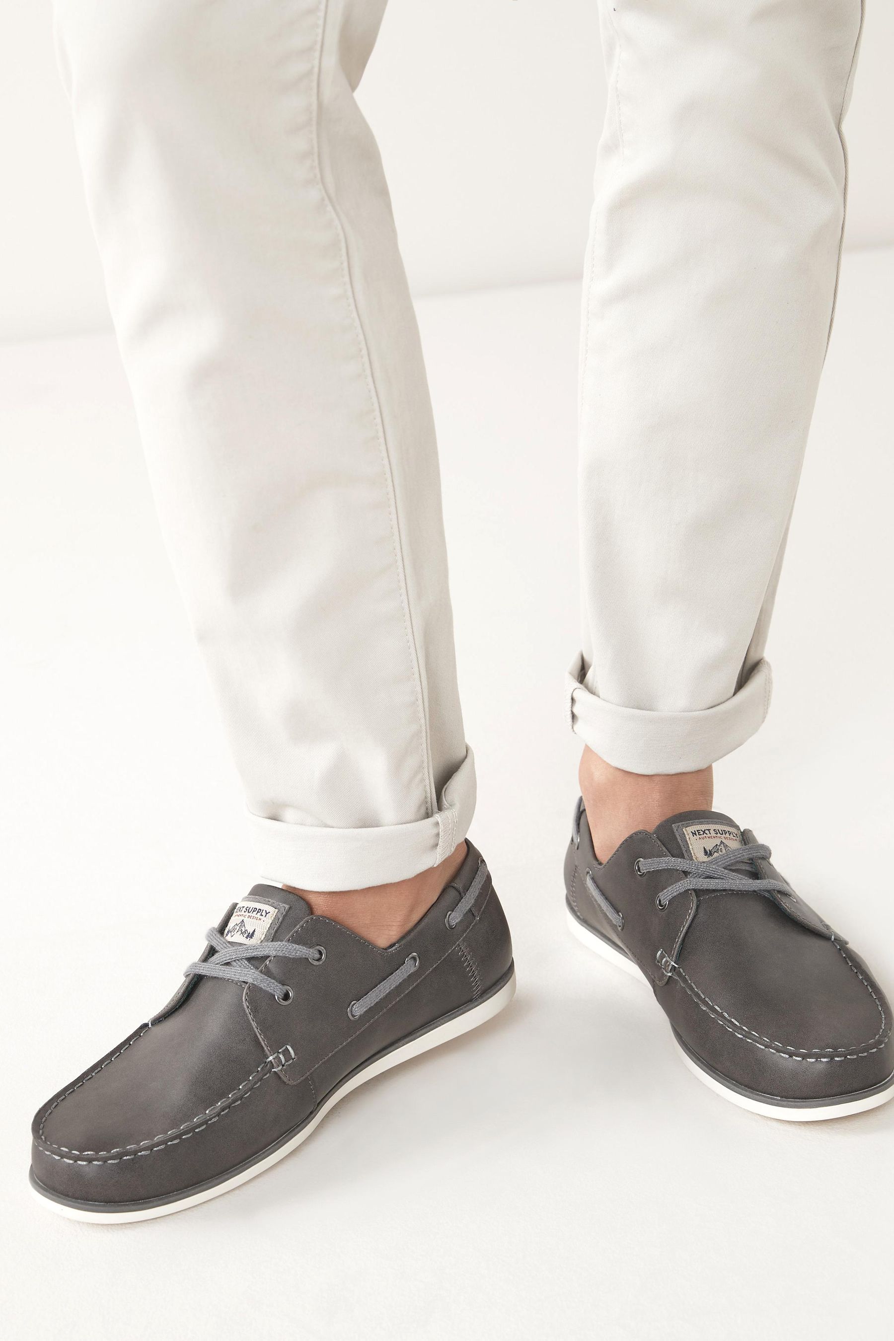 Buy Grey Boat Shoes from Next Luxembourg