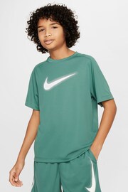 Nike Green/White Dri-FIT Multi Graphic Training T-Shirt - Image 1 of 6