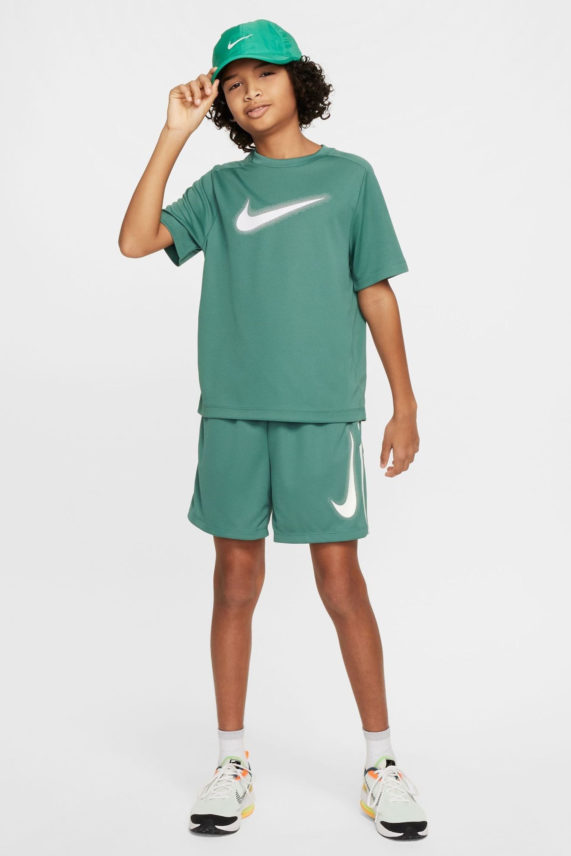 Nike Green/White Dri-FIT Multi Graphic Training T-Shirt - Image 6 of 6