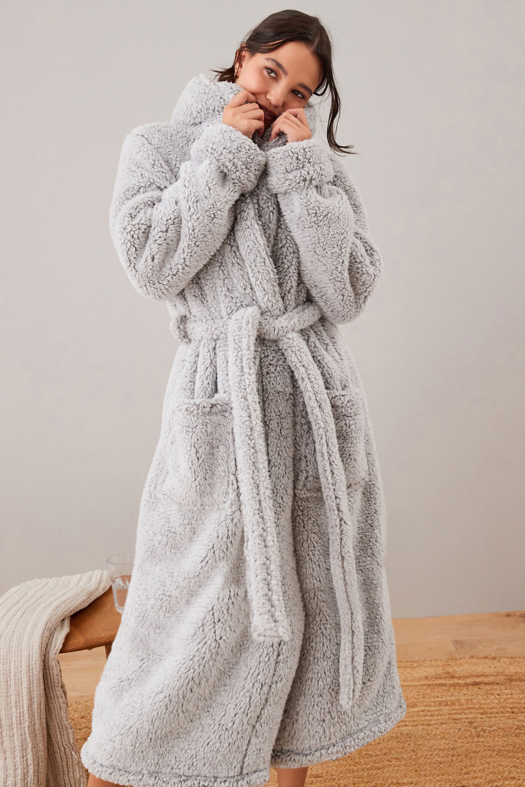 Next grey dressing gown sales