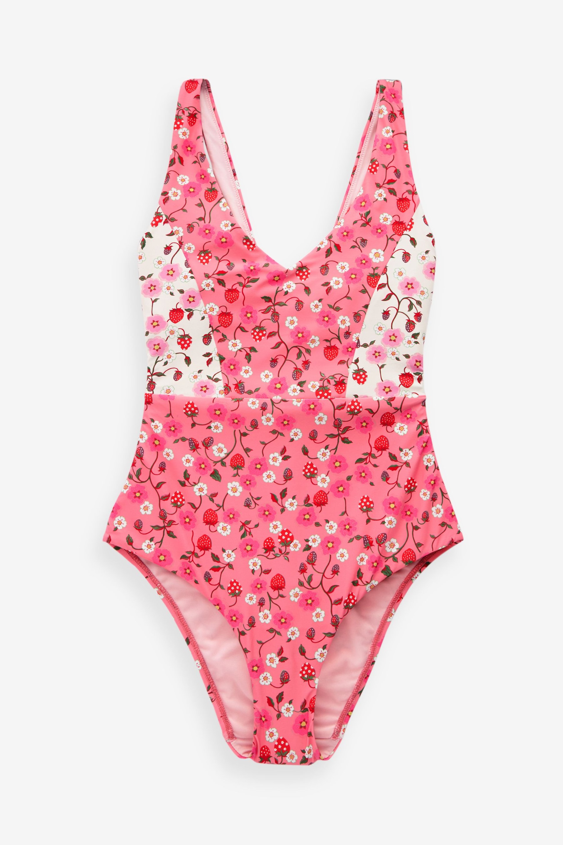 Cath Kidston Pink Ditsy Floral V-Neck Swimsuit - Image 3 of 3