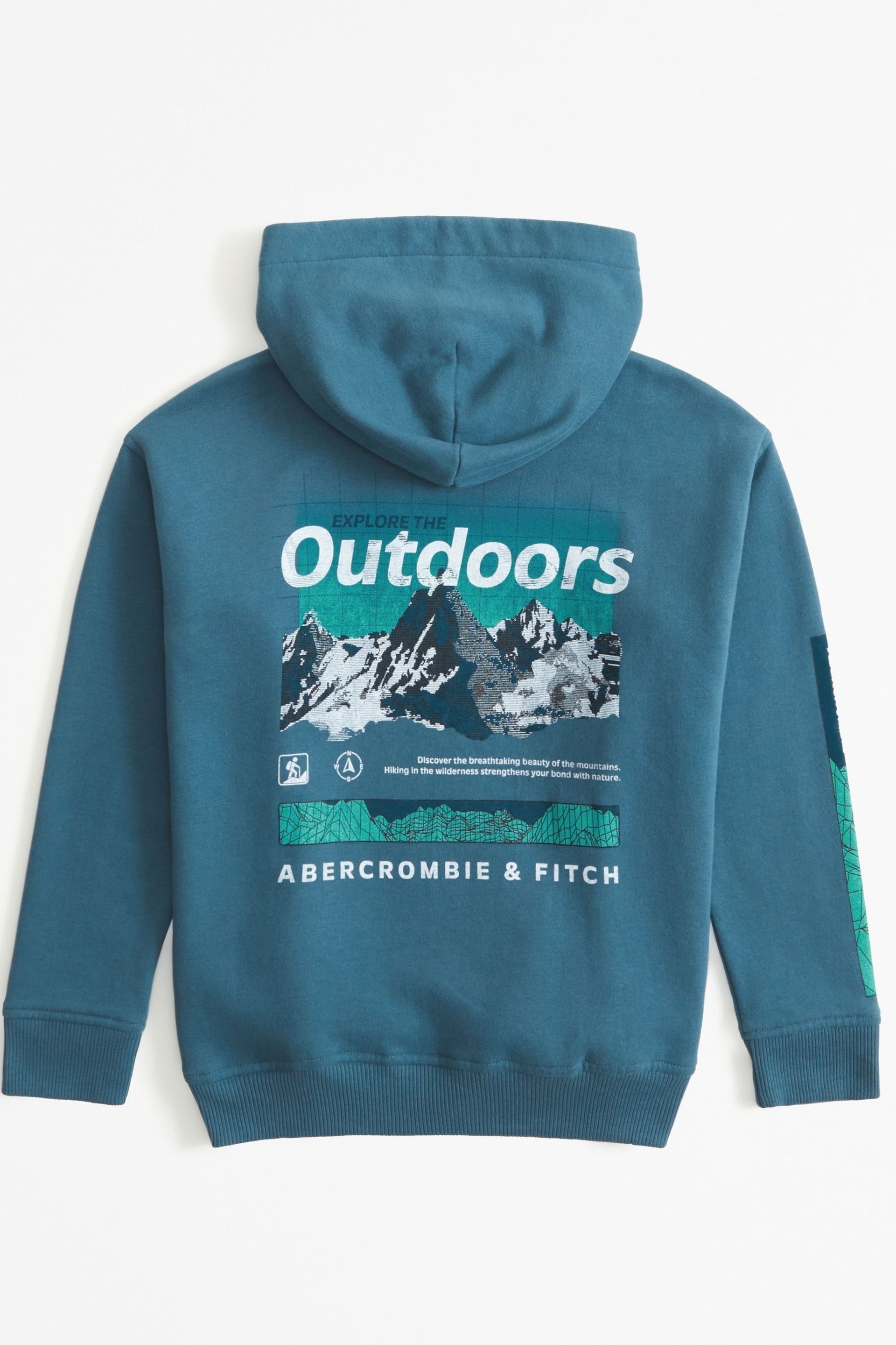 Abercrombie & Fitch Blue Logo Back Print Hoodie - Image 2 of 2